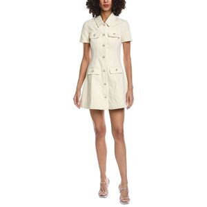 Self-Portrait Womens  Collared Denim Mini Dress, White